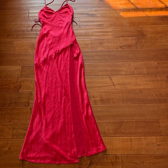 Isobel Maxi Red Dress by Babyboo Fashion Size XS High-High Split - Picture 6 of 10